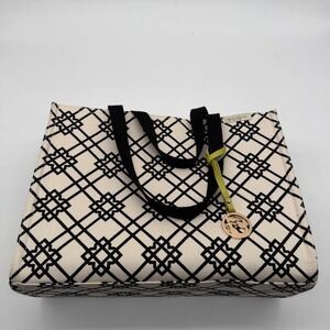 Spartina 449 Seven Oaks Linen Market Tote Black Cream Geometric
